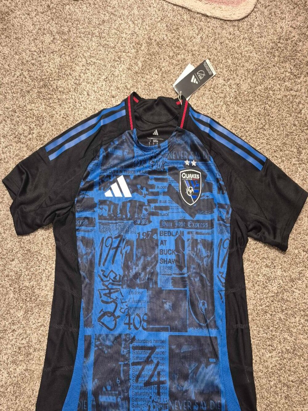 Adidas MLS San Jose Earthquakes Quakes 2025 Headliner home jersey